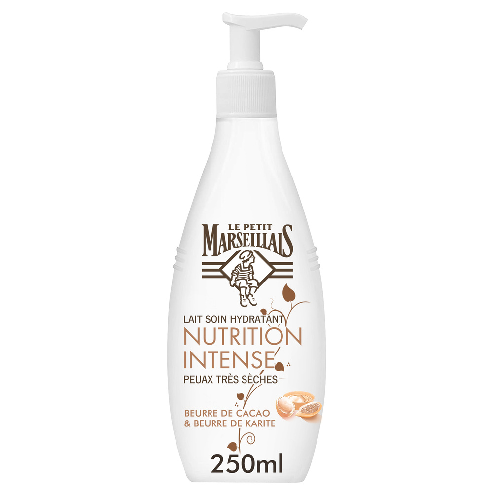 le petit marseillais Lait Corps Hydratant, Nutrition Intense, au Beurre de Cacao et Karité, 250ml Lait corps