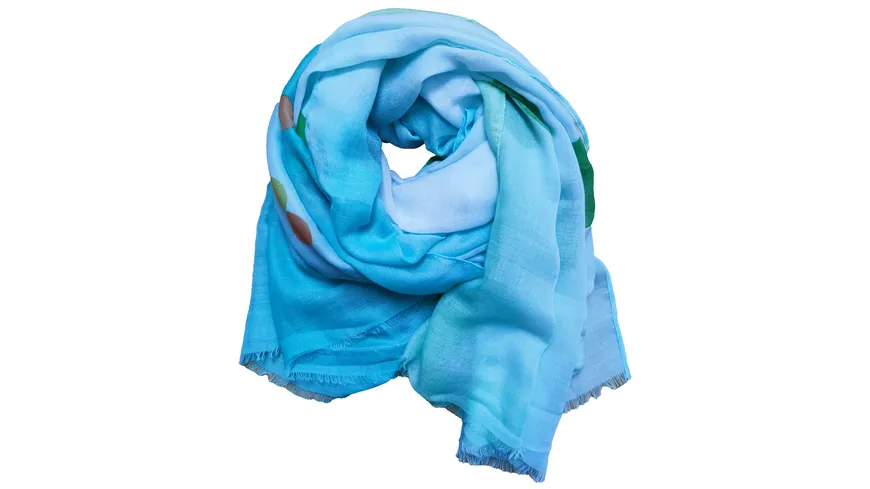 Breitschal mit Tupfen Druck cyan, grün, gelb, orange bunt