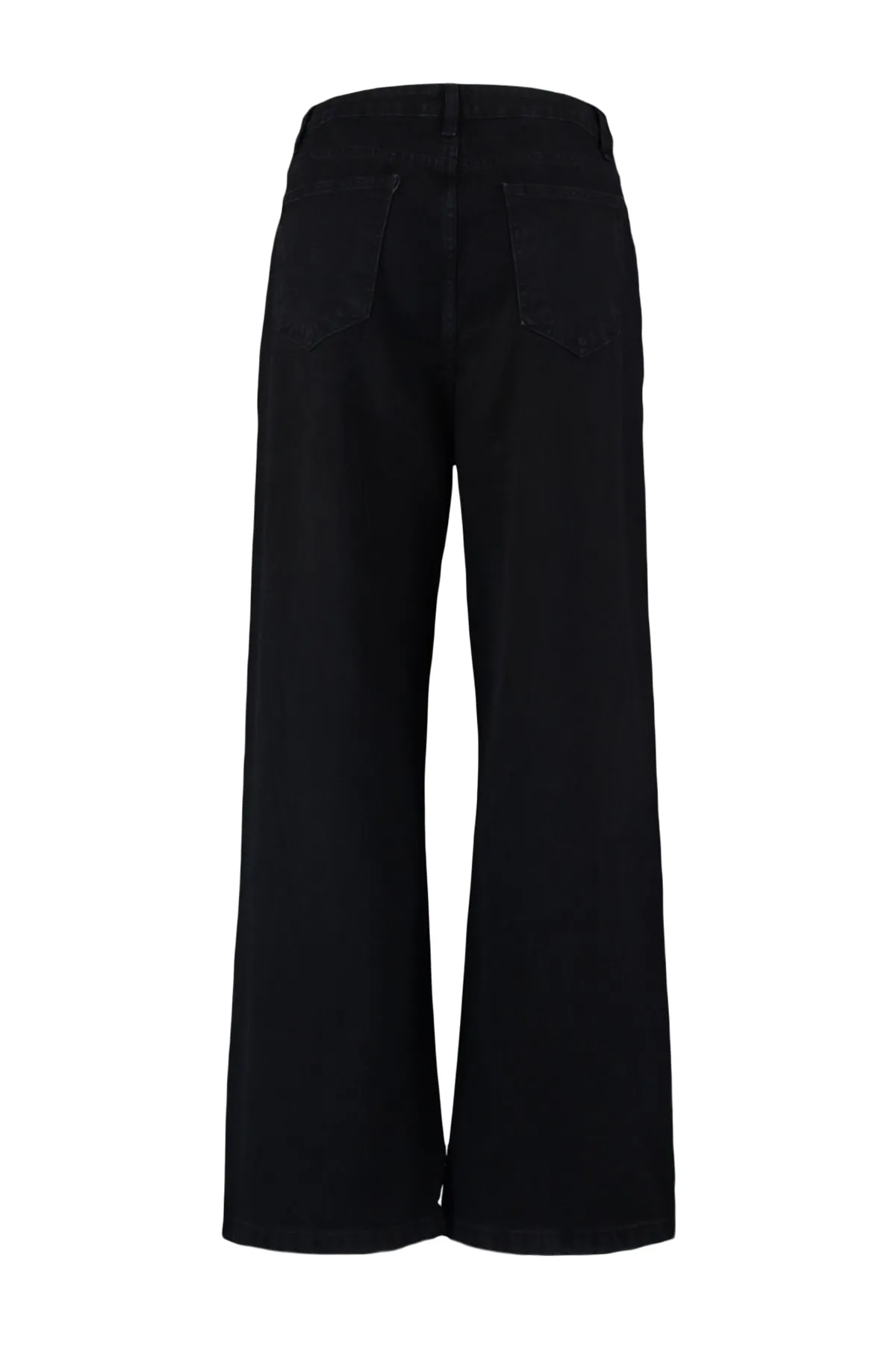 Trendyol Curve  Anthrazitfarbene, gerippte, weit geschnittene Jeans mit hoher Taille TBBAW23CJ00013