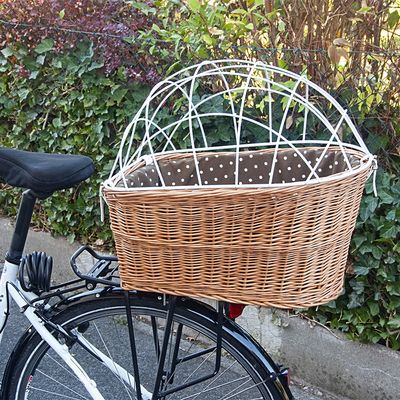 Aumüller Hunde-Fahrradkorb für Gepäckträger mit Schutzgitter