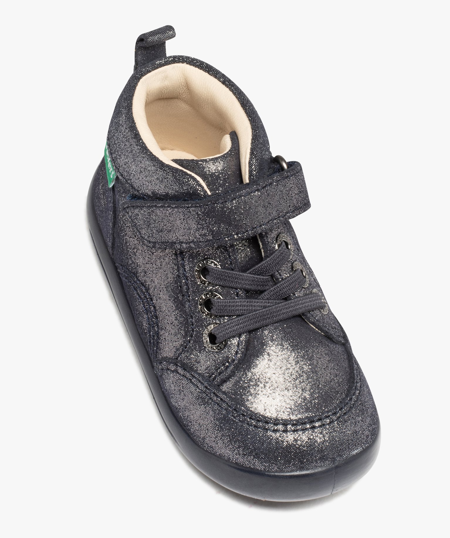 Chaussures premiers pas bébé fille en cuir uni à paillett... marine | GEMO