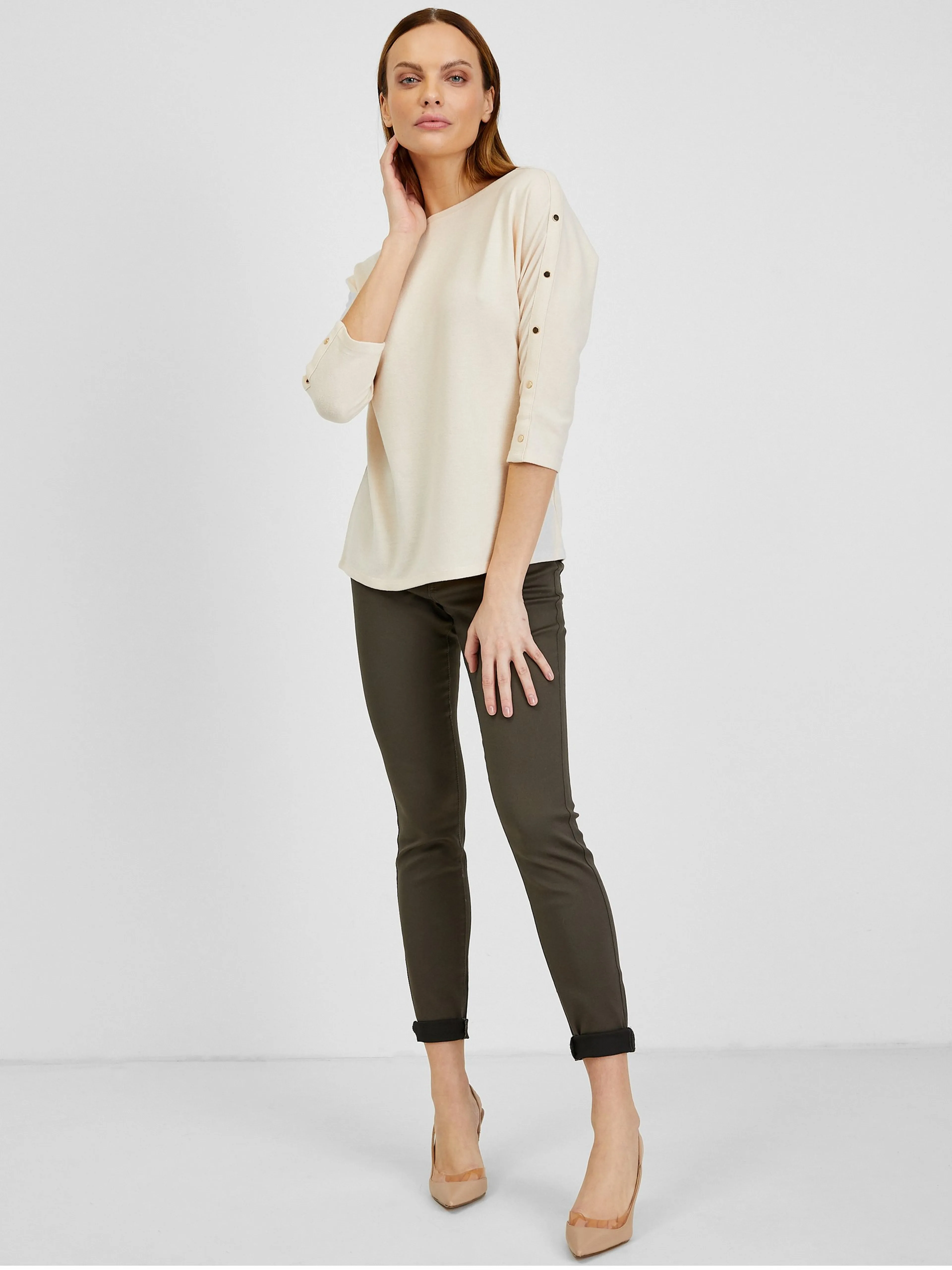 Cremefarbenes Damen-T-Shirt ORSAY