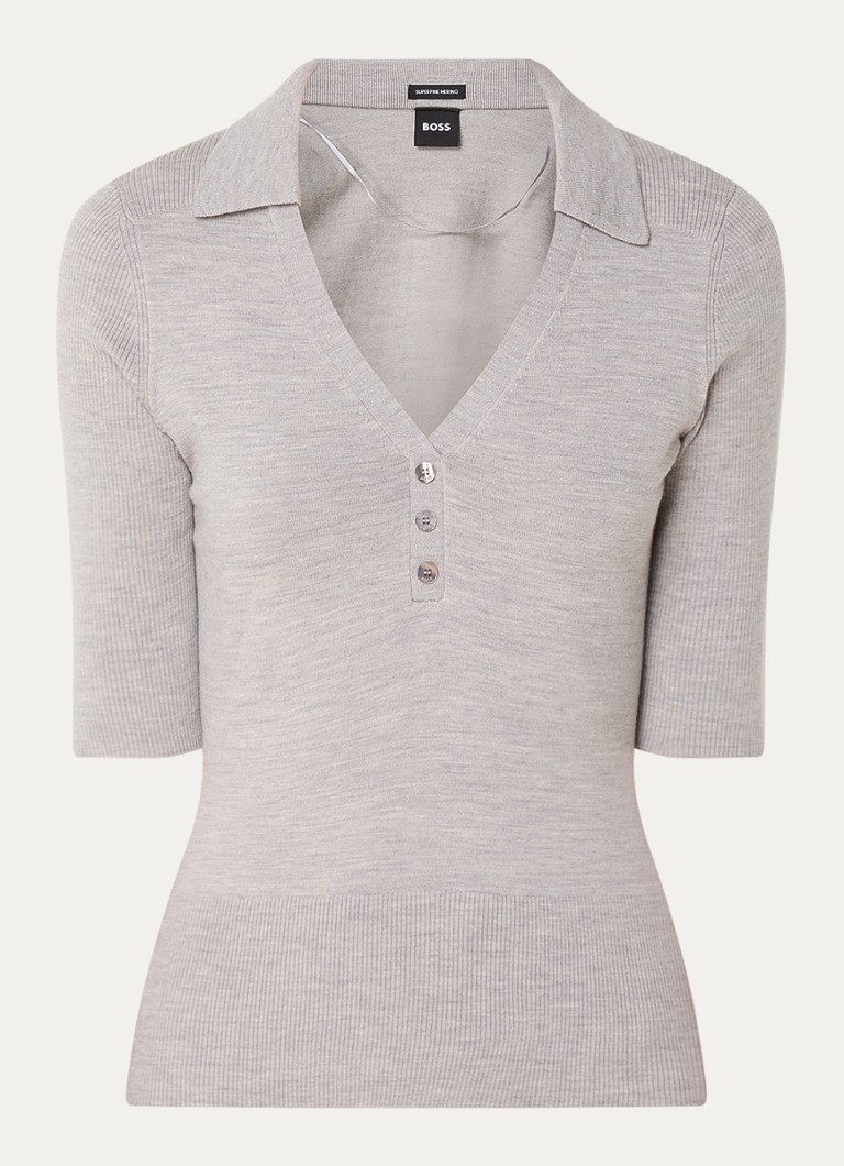 HUGO BOSS Fatirame fine-knit polo shirt made of virgin wool