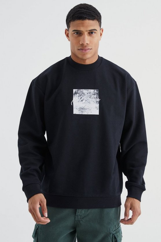 Oversize Sweatshirt mit Homme-Stickerei