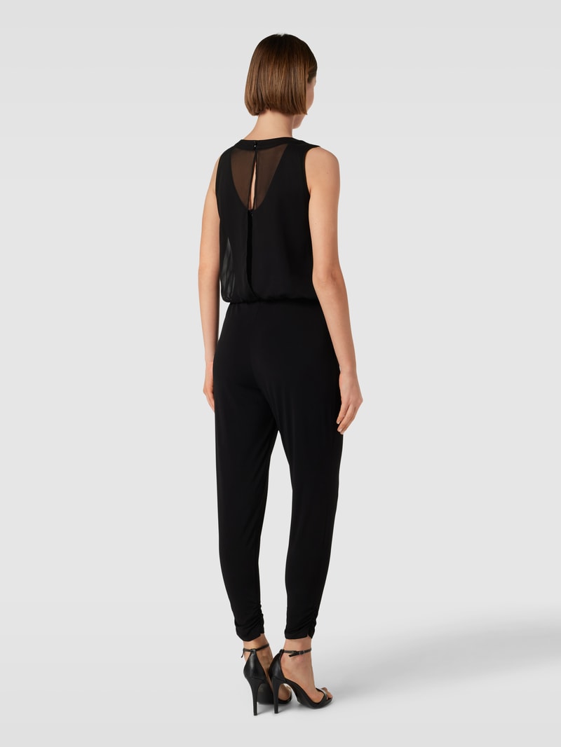 Jumpsuit mit Strasssteinbesatz in schwarz