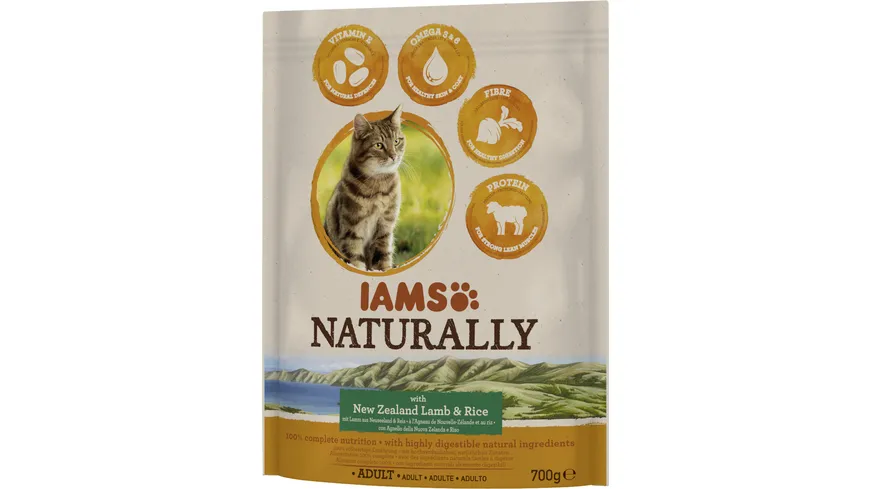 IAMS Naturally Katzentrockenfutter Adult Lamm 700 g