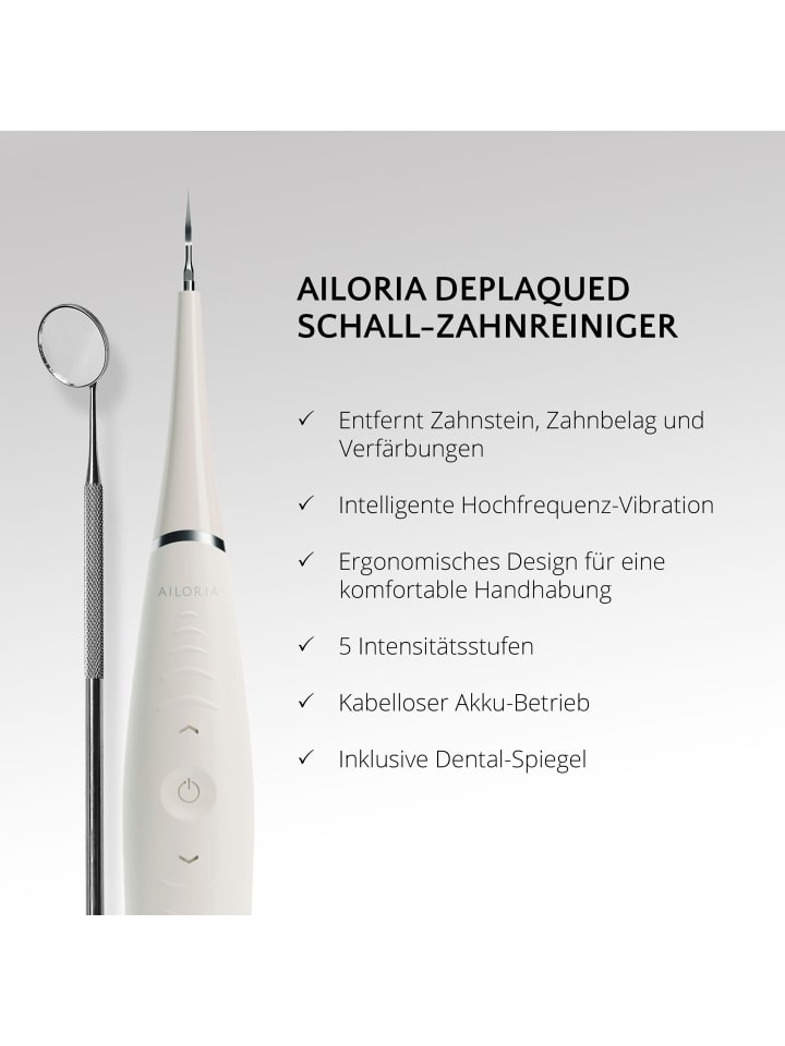 Ailoria DEPLAQUED Schall-Zahnreiniger in weiß günstig kaufen onesize