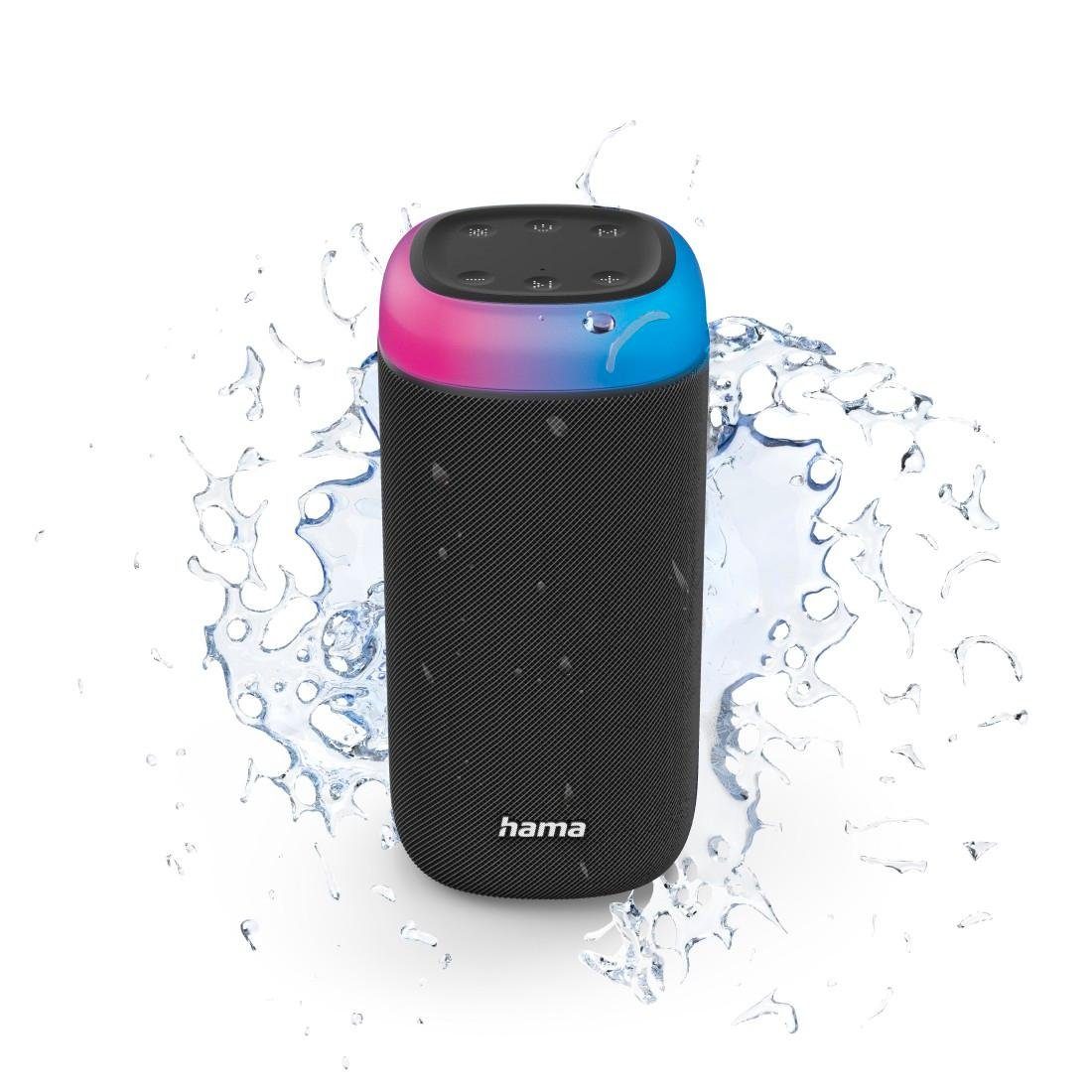 Hama Bluetooth Box Shine 2.0 LED Xtra Bass 360ᵒ Sound spritzwassergeschützt Bluetooth-Lautsprecher (Freisprechanlage,Xtra Bass,360ᵒ Sound)