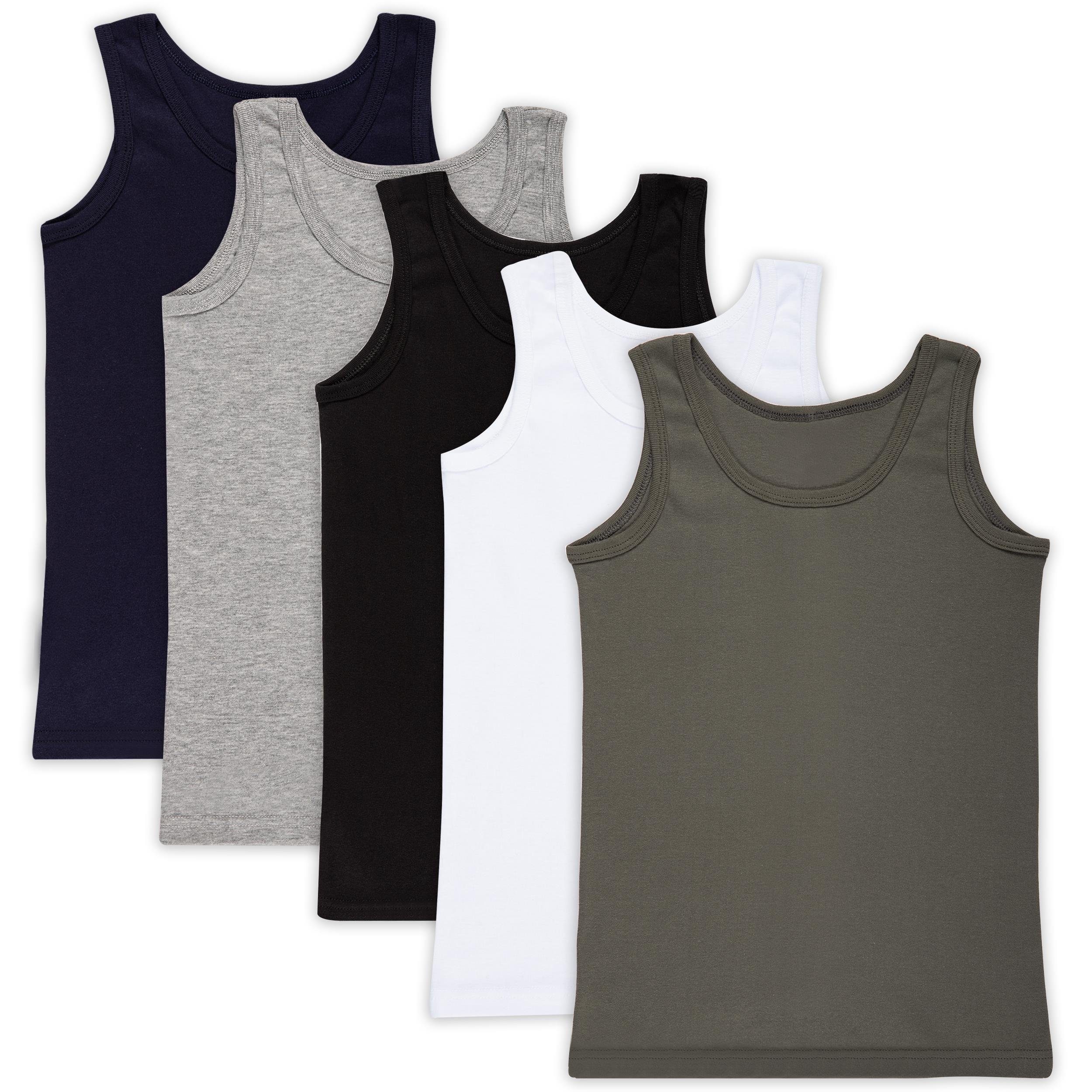 LOREZA Unterhemd 5 Jungen 100% Baumwolle Unterhemden ohne Seitennaht (Spar-Packung, 5-St)