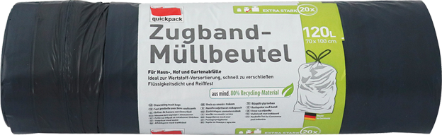 QuickPack Zugband Müllsack 120 Liter