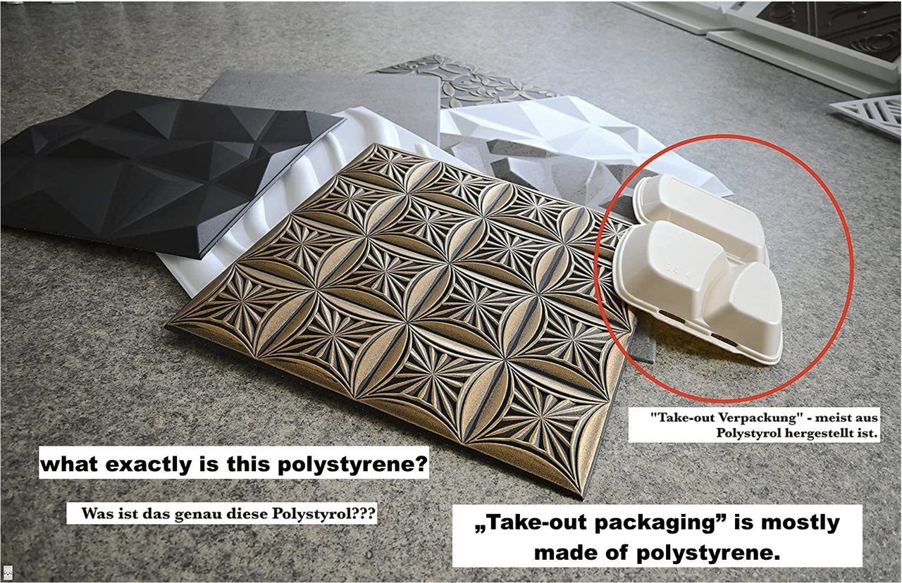 IKHEMalarka 3D Wandpaneel 4m²/16PCS Wanddeko Wandverkleidung Deckenpaneele POLYSTYROL, BxL: 50,00x50,00 cm, 0,25 qm, (16-tlg) 16 Stück = 4m²