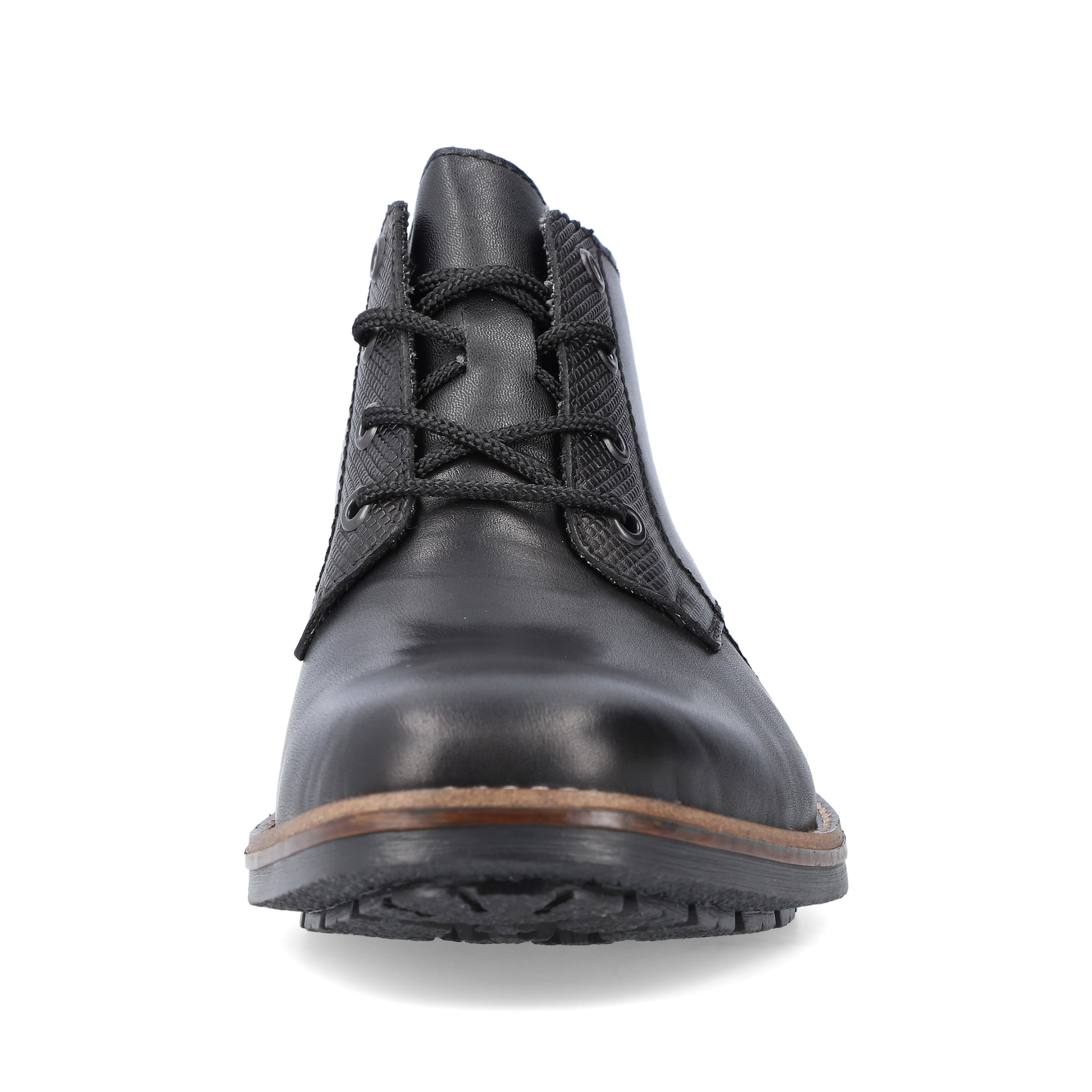 Rieker Herren Schnürstiefel glanzschwarz