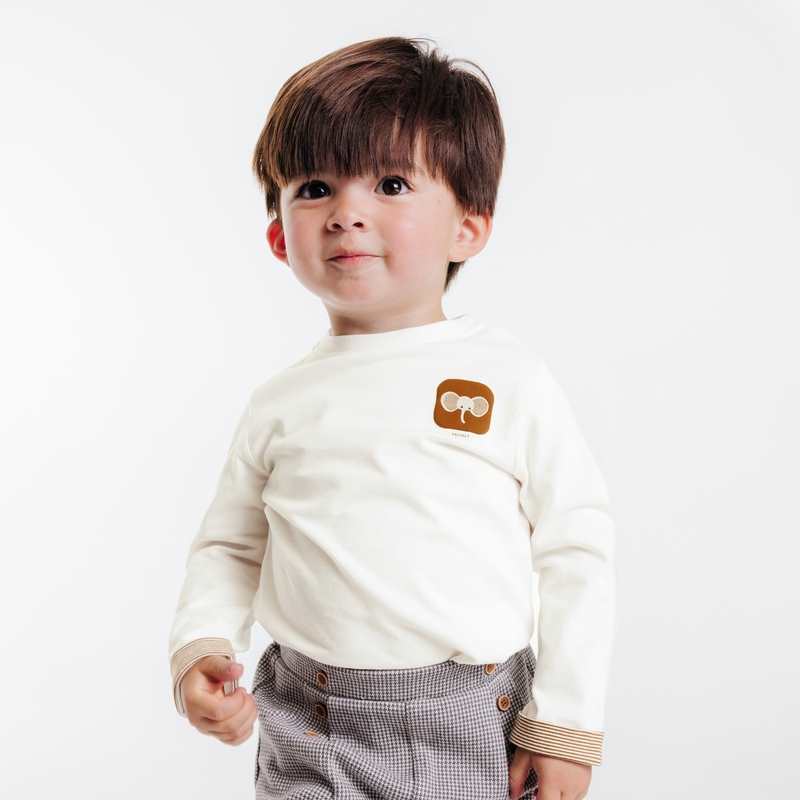 T-shirt éléphant blanc bébé garçon