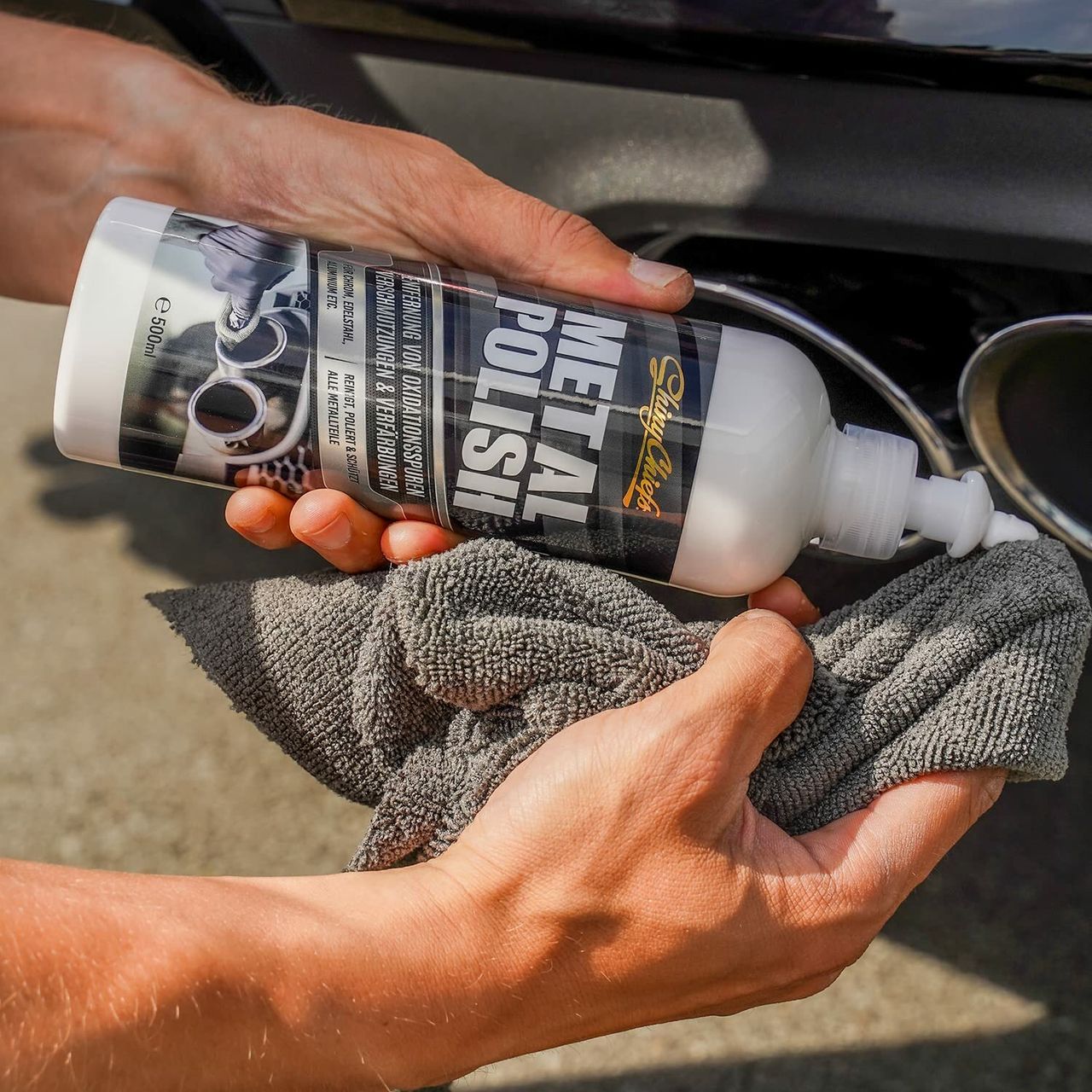 ShinyChiefs METAL POLISH - Hochglanz Autopolitur für Chrom, Edelstahl und Aluminium 500ml