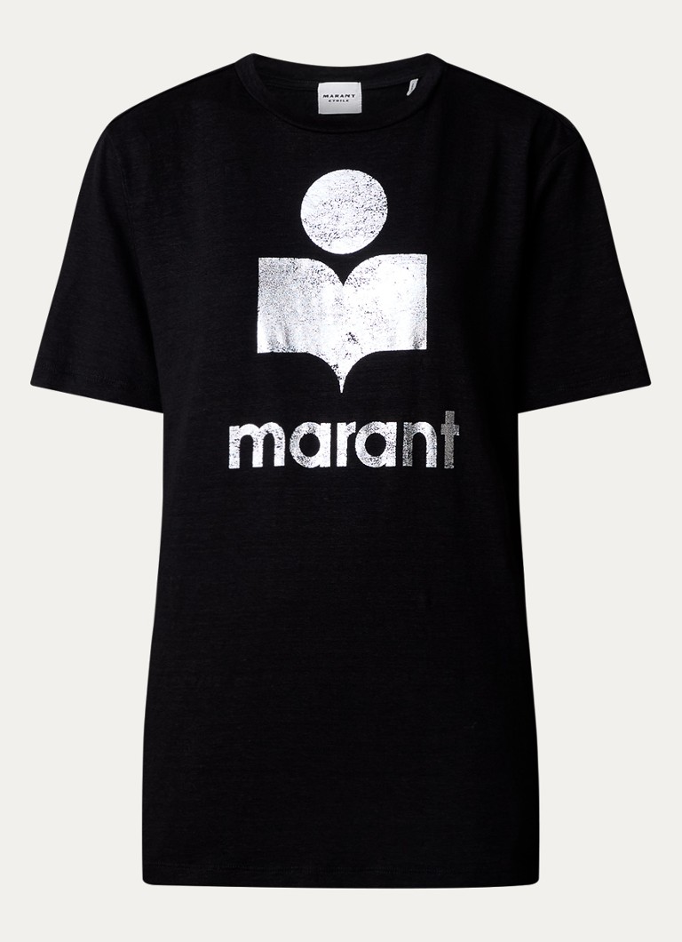 T-shirt in lino Isabel Marant Zewel con stampa logo