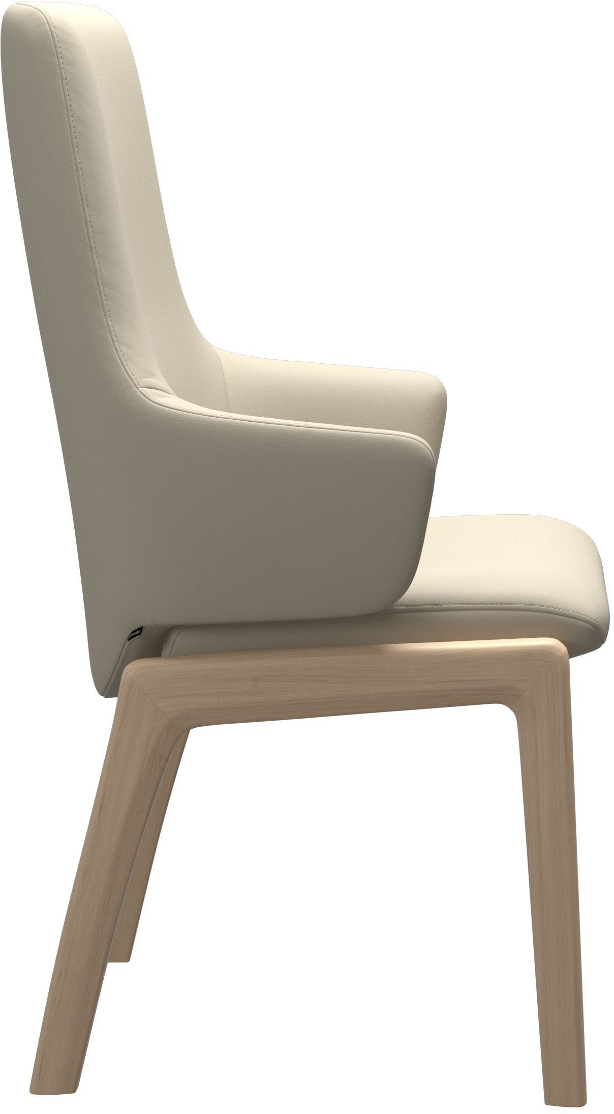 Stressless® Polsterstuhl Laurel, High Back mit Armlehne, Größe L, mit abgerundeten Beinen in Eiche