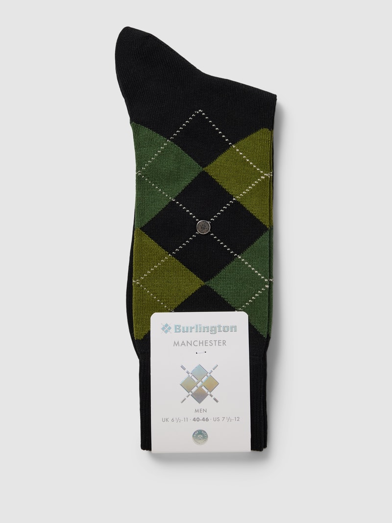 Socken mit Label-Print Modell 'MANCHESTER' in schwarz