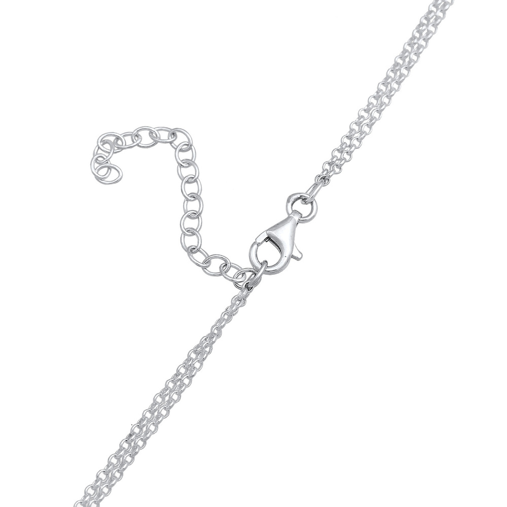 Elli Elli Ensemble de Bijoux Layer Kette Kreis Stecker Geo 925 Sterling Silber Bijoux