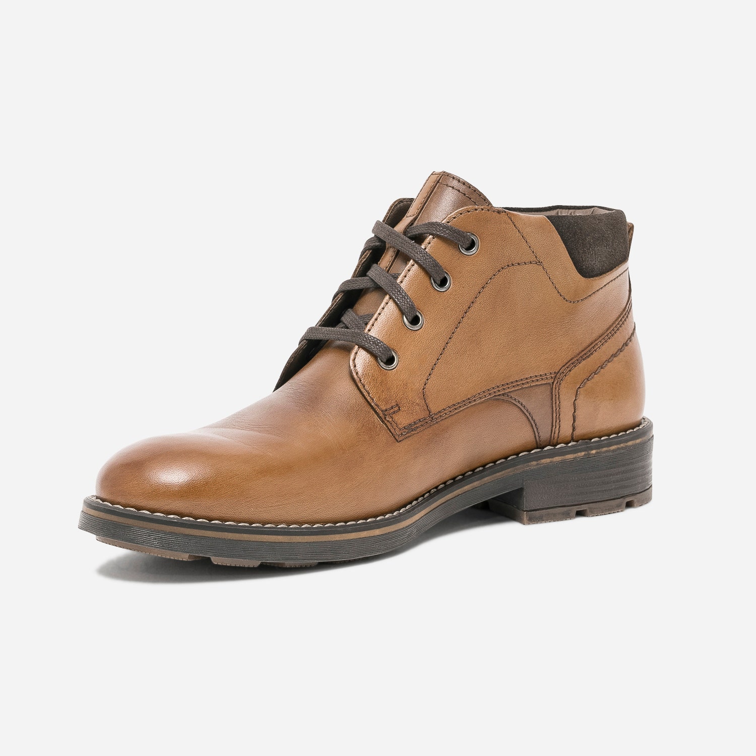 Boots à lacet marron en cuir