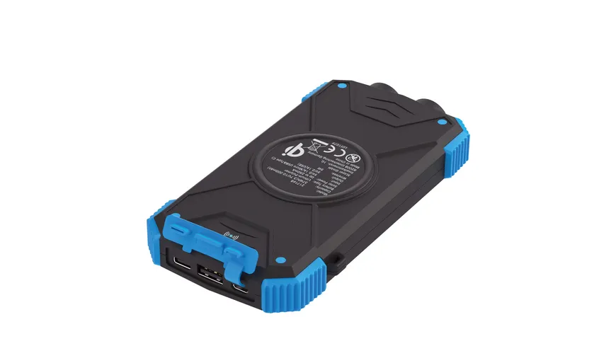 Zusatzakku XLayer Powerbank PLUS Solar Wireless 5W Black/Blue 10.000 mAh