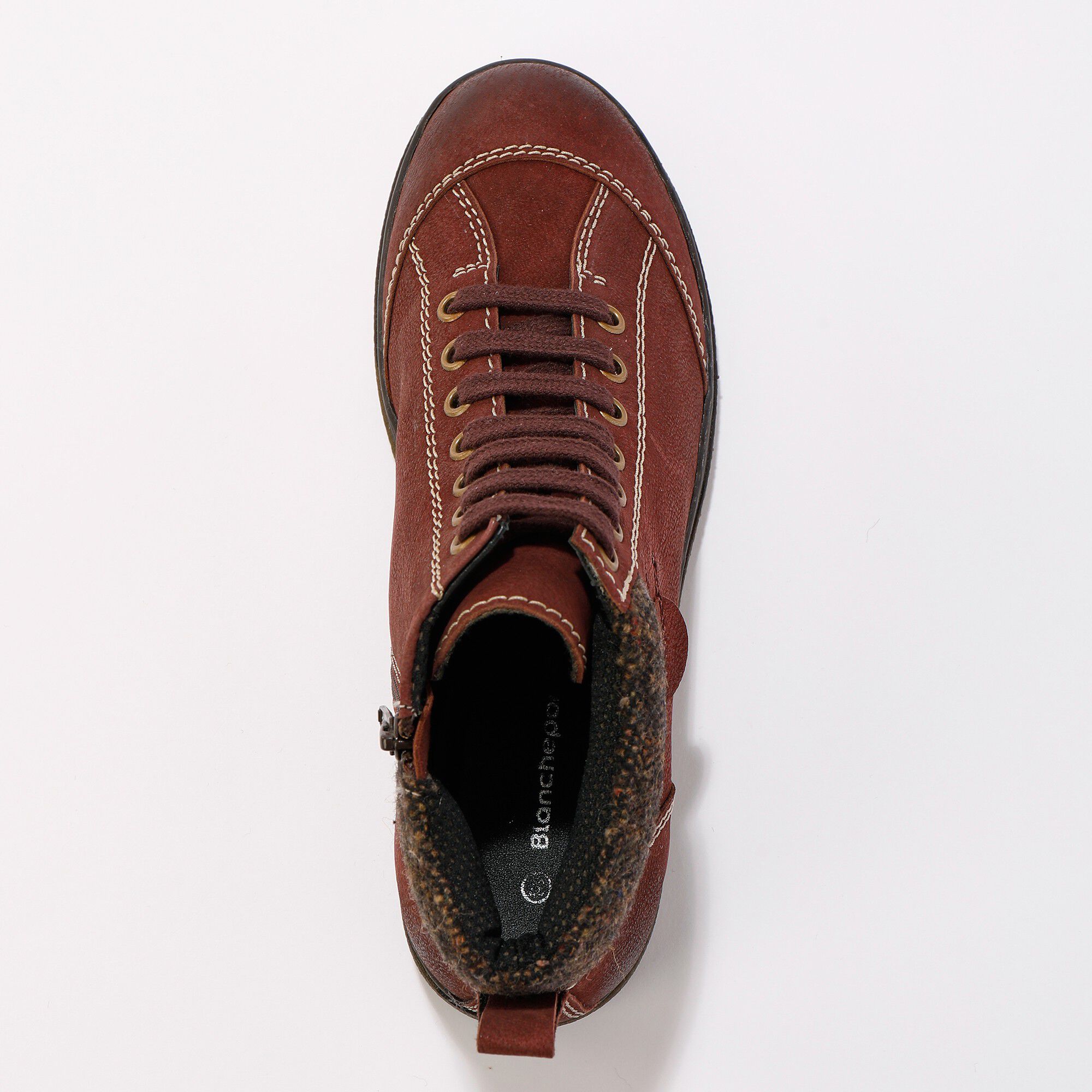 Boots détente lacées et zippées en cuir