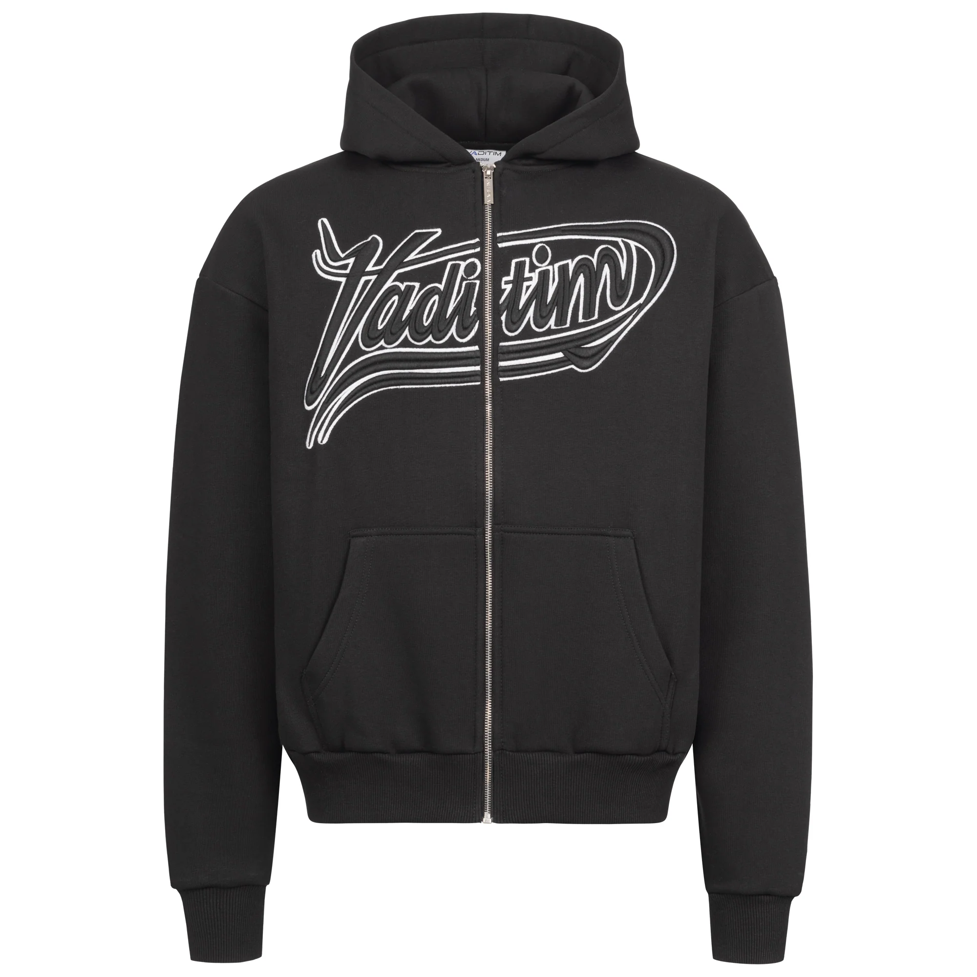 Black / White / Black 3D College Zipper