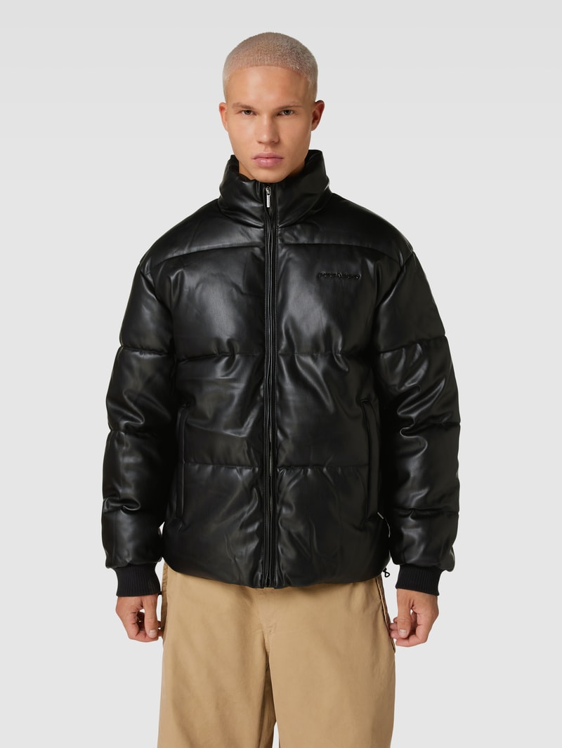 Steppjacke in Leder-Optik Modell 'SOLIN' in schwarz