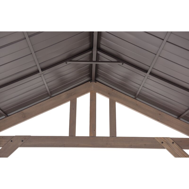 Sunjoy 14 Ft. W x 12 Ft. D Cedar Solid Wood Patio Gazebo
