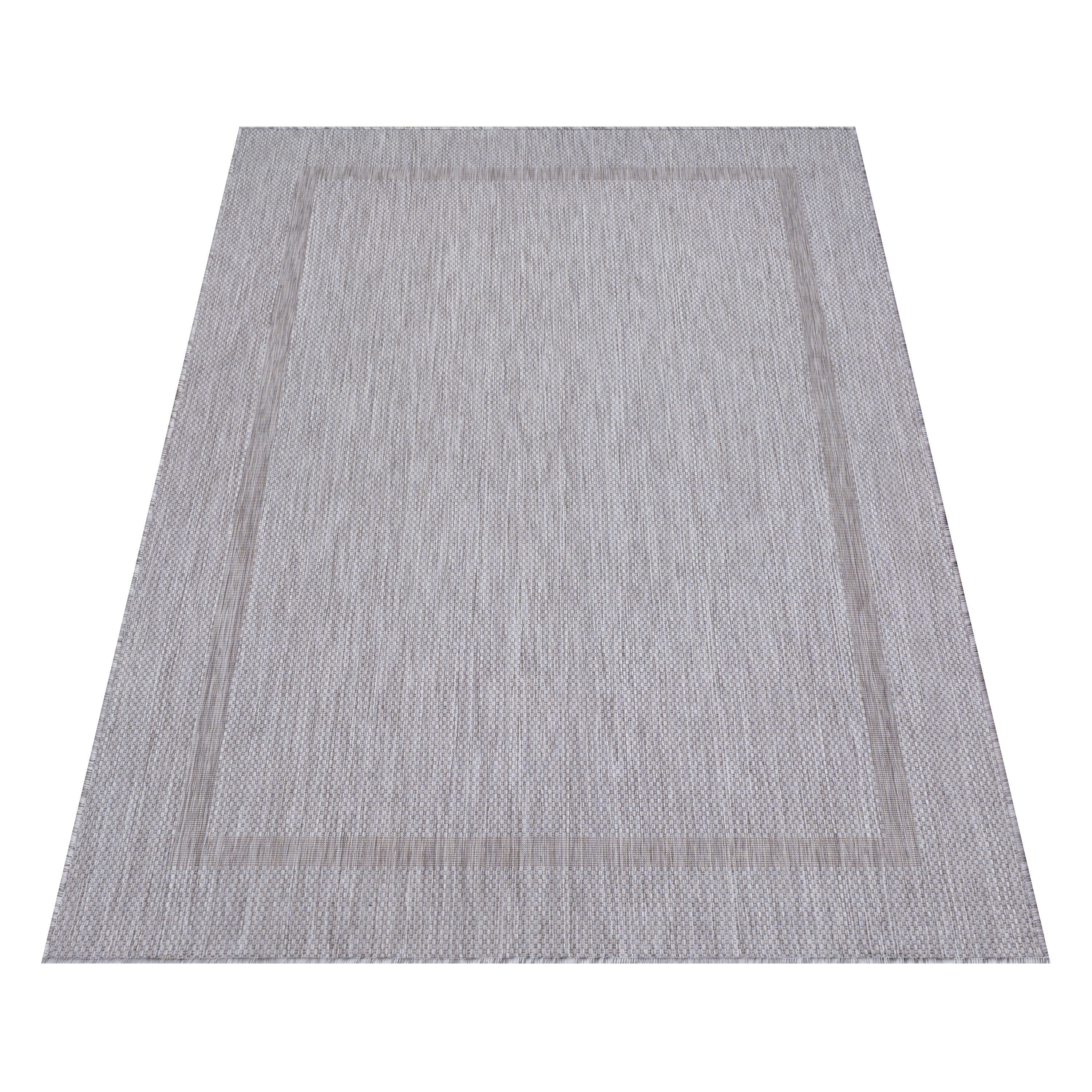 Teppich Trendy In- und Outdoorteppich Flachflor Kurzflor, Angeycasa, rechteckig, Höhe: 4 mm, Terasse, Garten, Bad, Balkon, Wohnzimmer, Küche, Flur