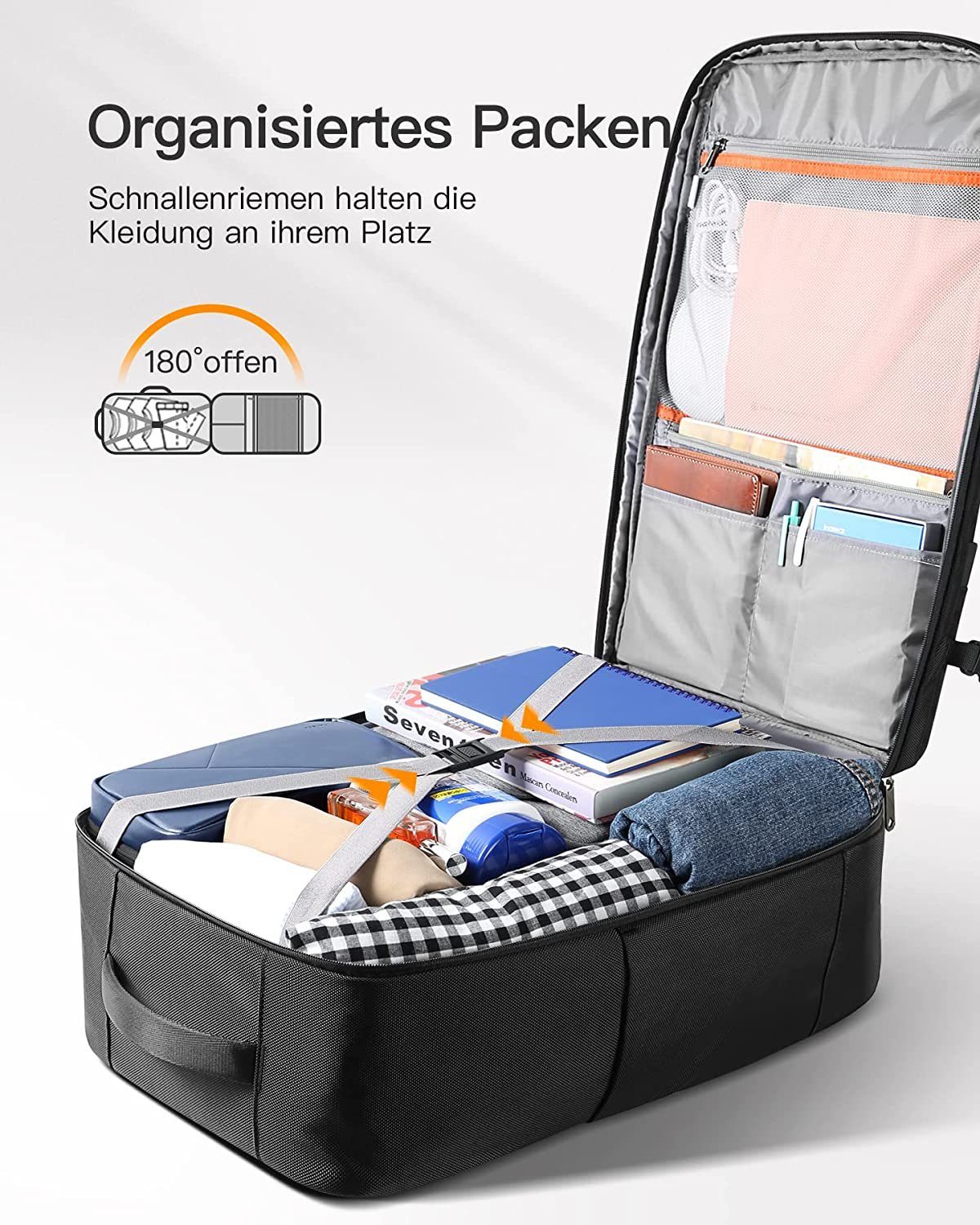 Inateck Reiserucksack 42L Laptop Rucksack Herren Damen Groß Handgepäck