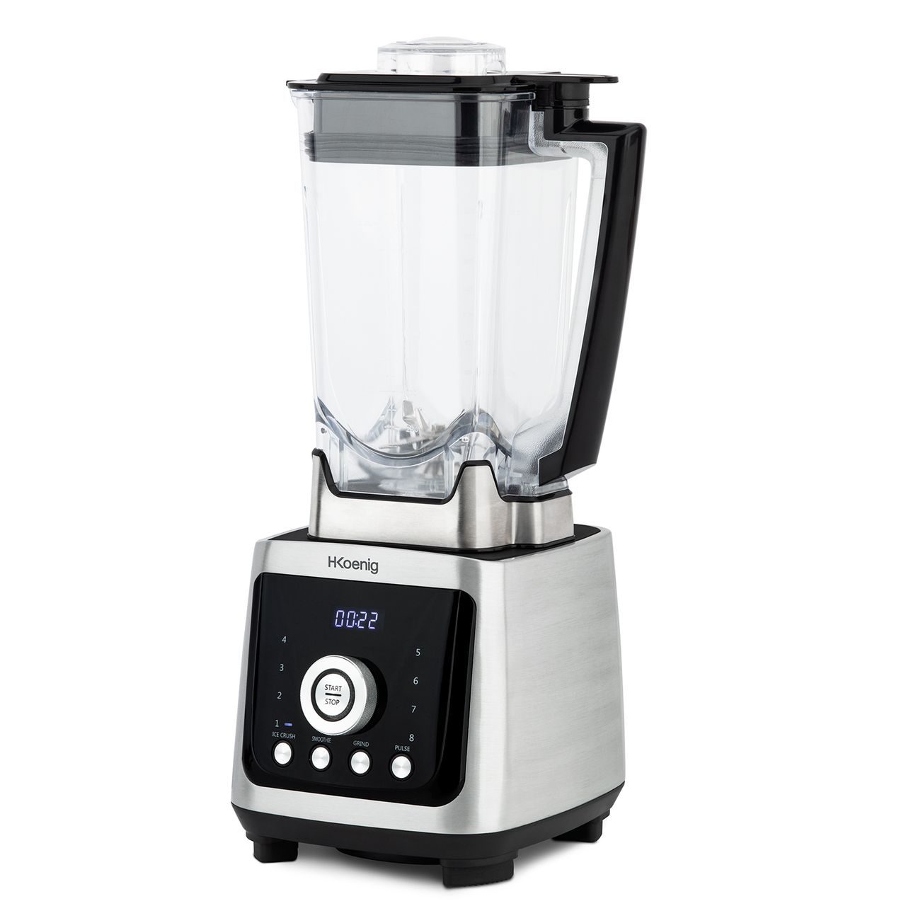 H.Koenig Standmixer Power  MXH880 2000W - 2l - LED-Display - silberfarben/schwarz