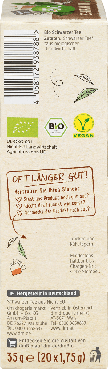 Schwarzer Tee (20 Beutel), 35 g