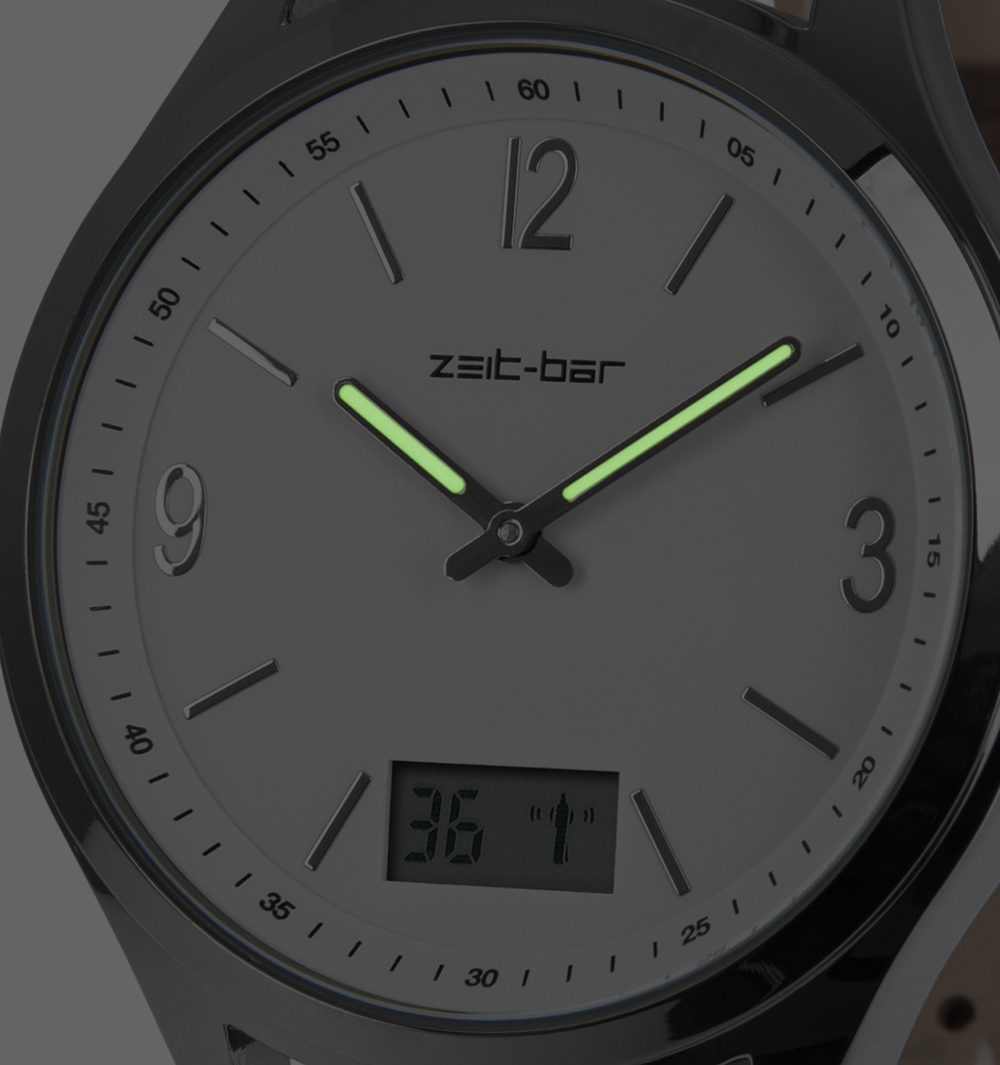 Zeit-Bar Funk-Armbanduhr, mit Datums- und Sekundenanzeige