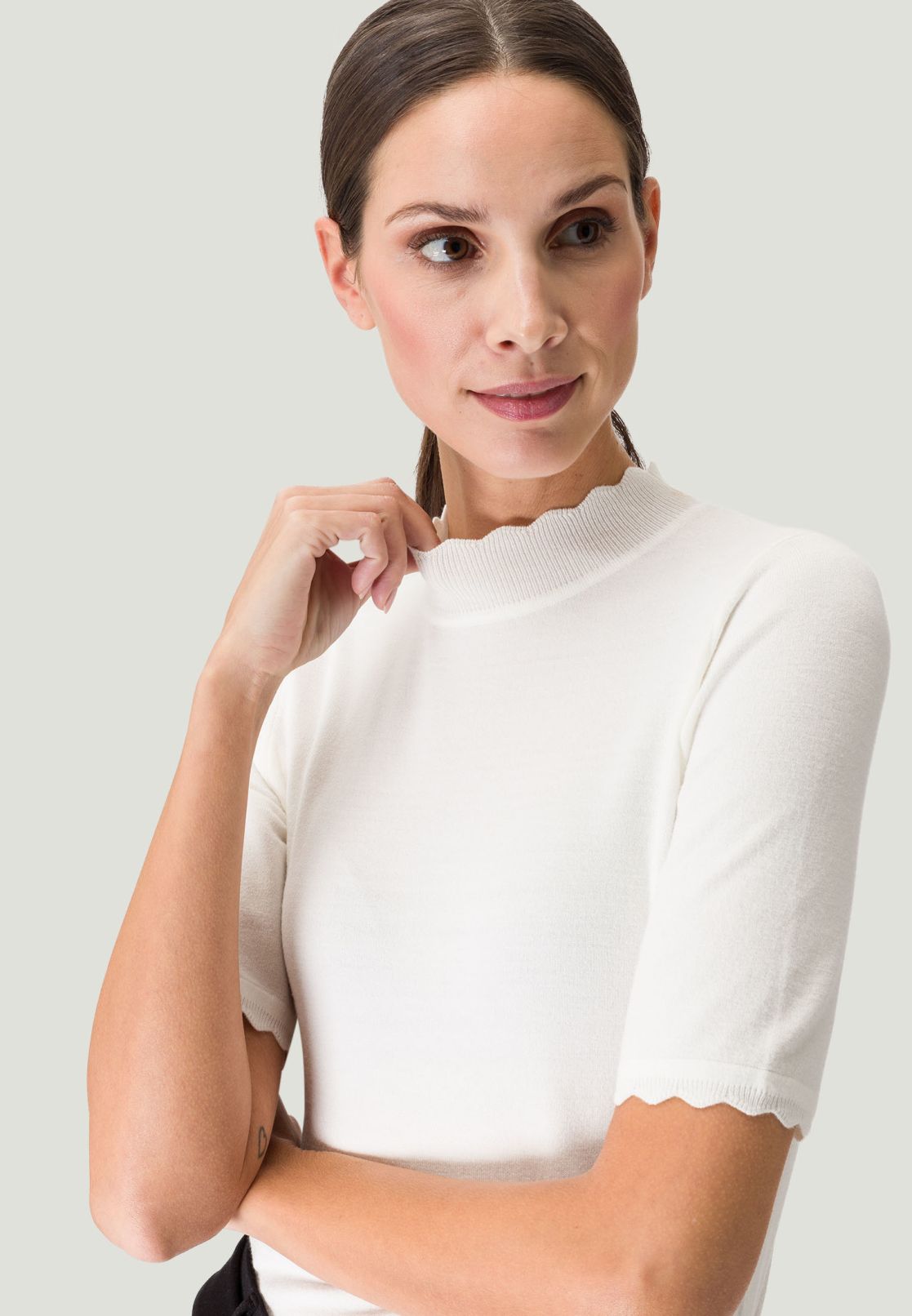 Strickpullover mit Wellenkante