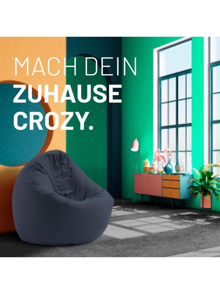 Lumaland Sitzsack 2-in-1-Sitzsack - 300l 120 x 80 x 75 cm - Stahlgrau günstig kaufen onesize