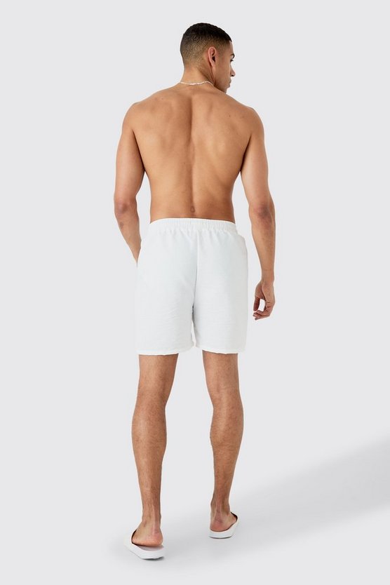 Mid Length Plain Crinkle Swim Short