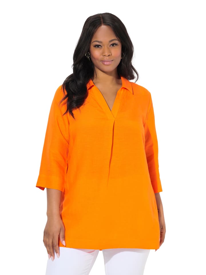 Ulla Popken Blusentop in hellorange günstig kaufen
