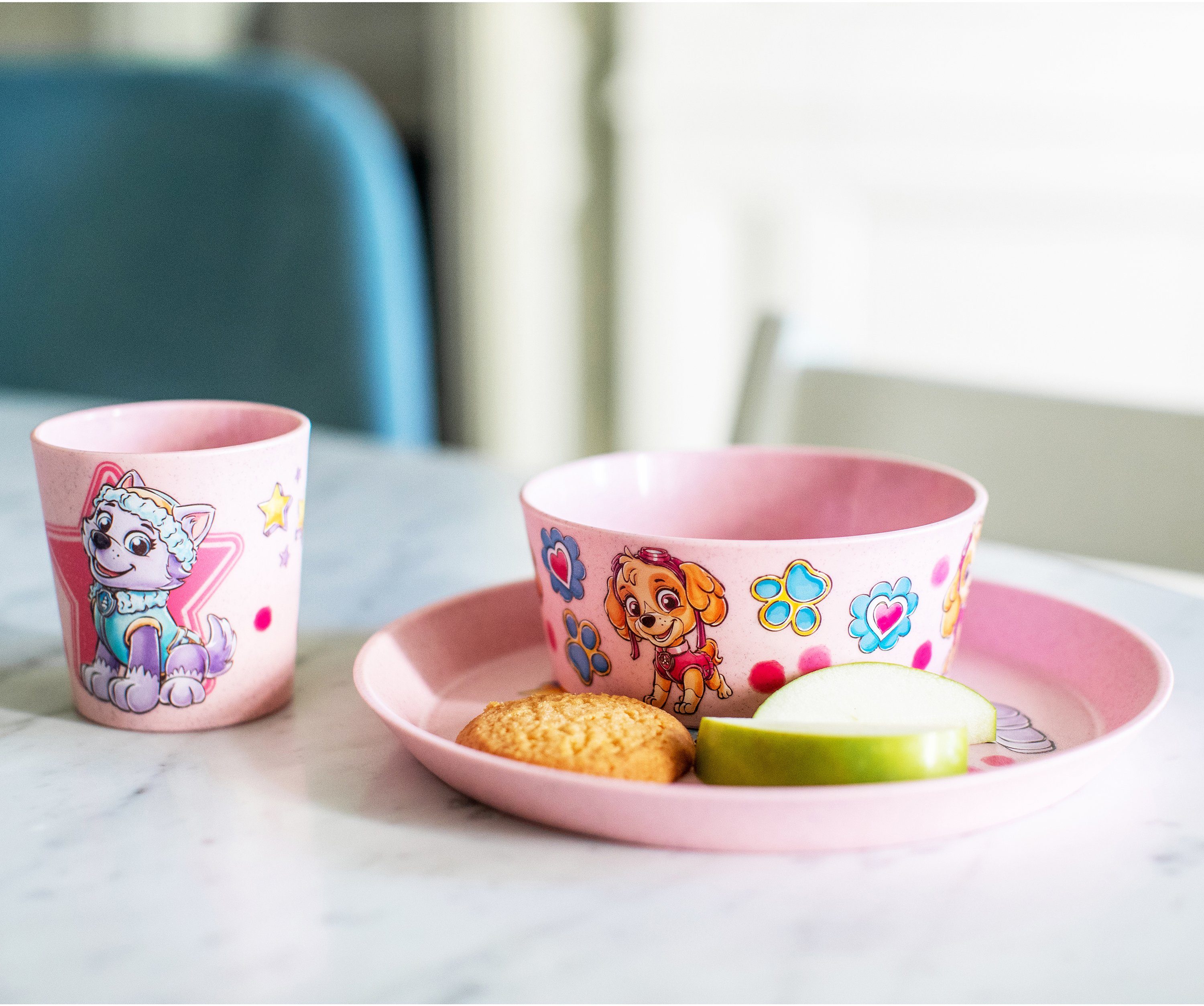 KOZIOL Kindergeschirr-Set CONNECT PAW PATROL (3-tlg), 1 Personen, Kunststoff, Co² neutral produziert, Made in Germany, 3 Teile, für 1 Person