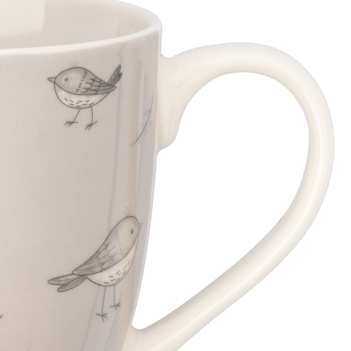 Jumbotasse mit Vogel-Motiven