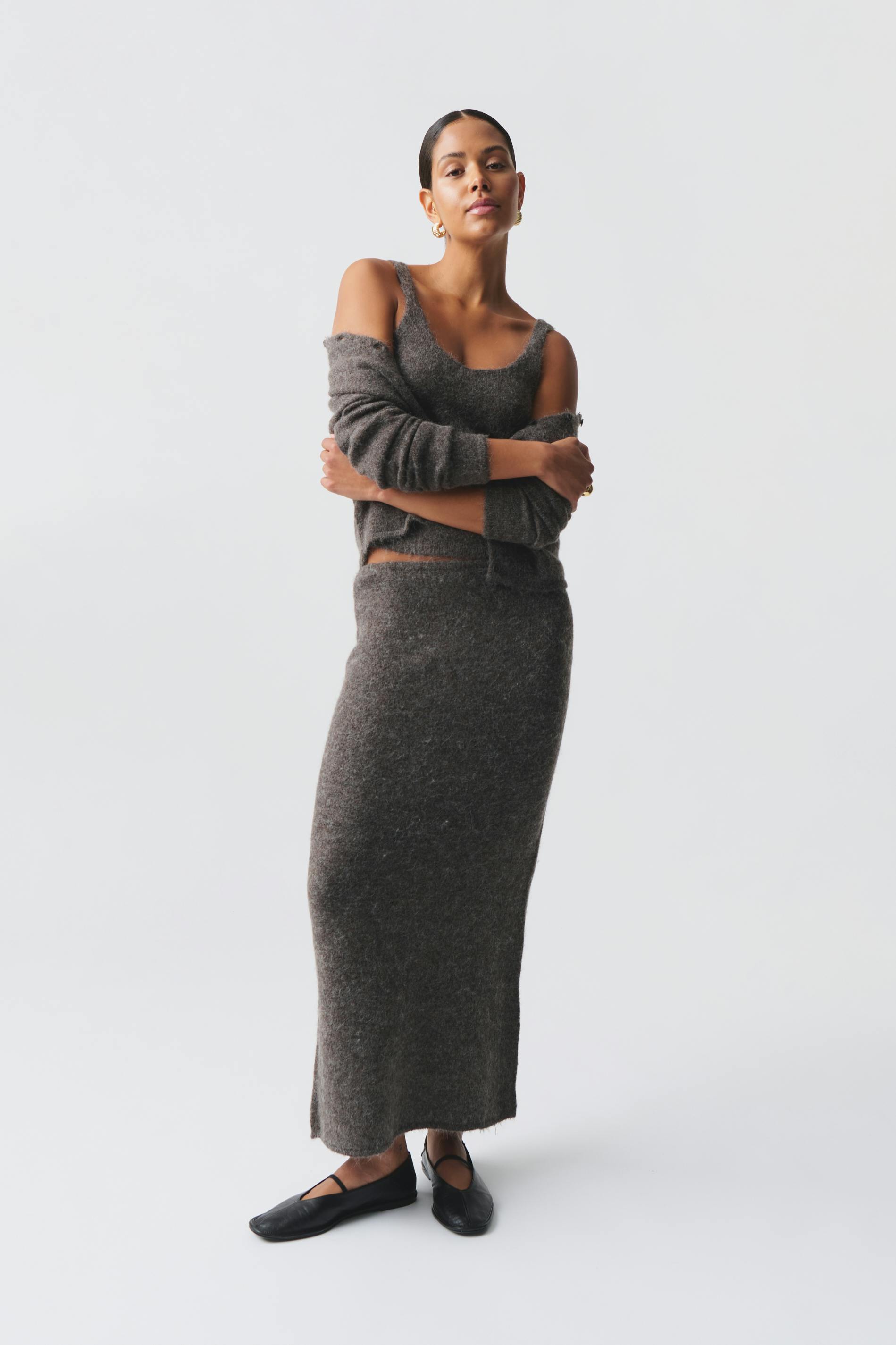 Knitted maxi skirt