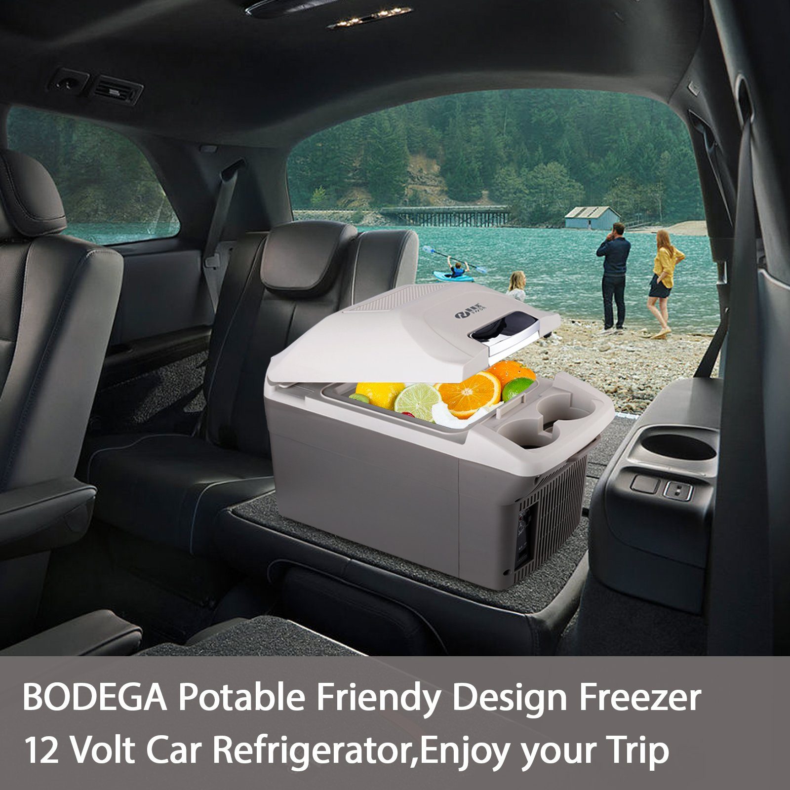 OKA Elektrische Kühlbox Kühl-Gefrierkombination für Auto, Camping und Outdoor, 9 l, Thermobehälter mit hoher Leistung, leicht und variabel einsetzbar
