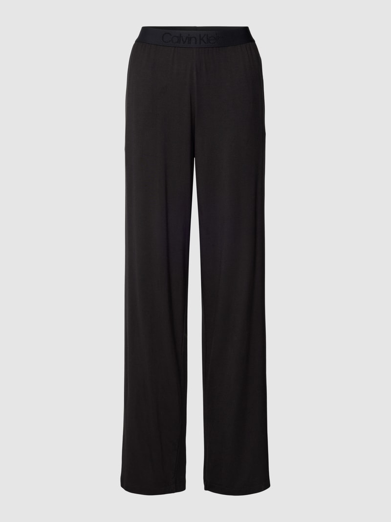 Pyjama-Hose mit elastischer Logo-Bund Modell 'INTRINSIC' in schwarz