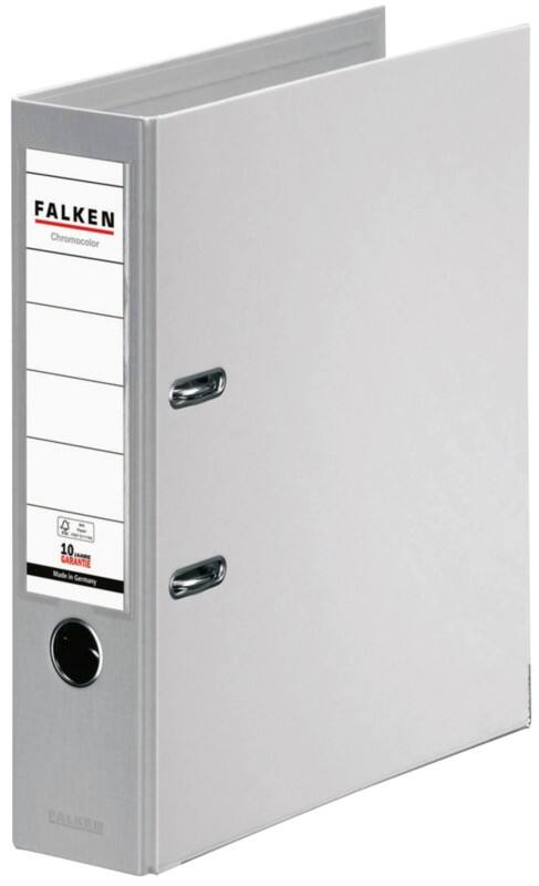Falken Chromocolor Ordner DIN A4 80 mm Grau 2 Ringe Pappkarton, PP (Polypropylen)