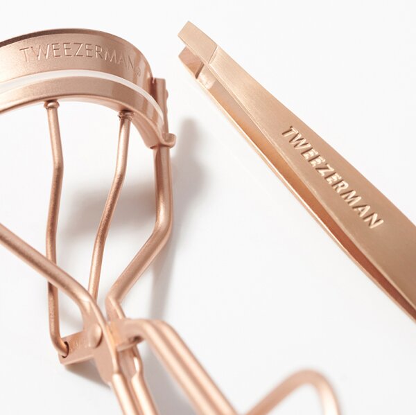 Tweezerman Brow & Lash Set - Augenbrauen & Wimpern Set, Rose Gold Augenbrauenpflegeset