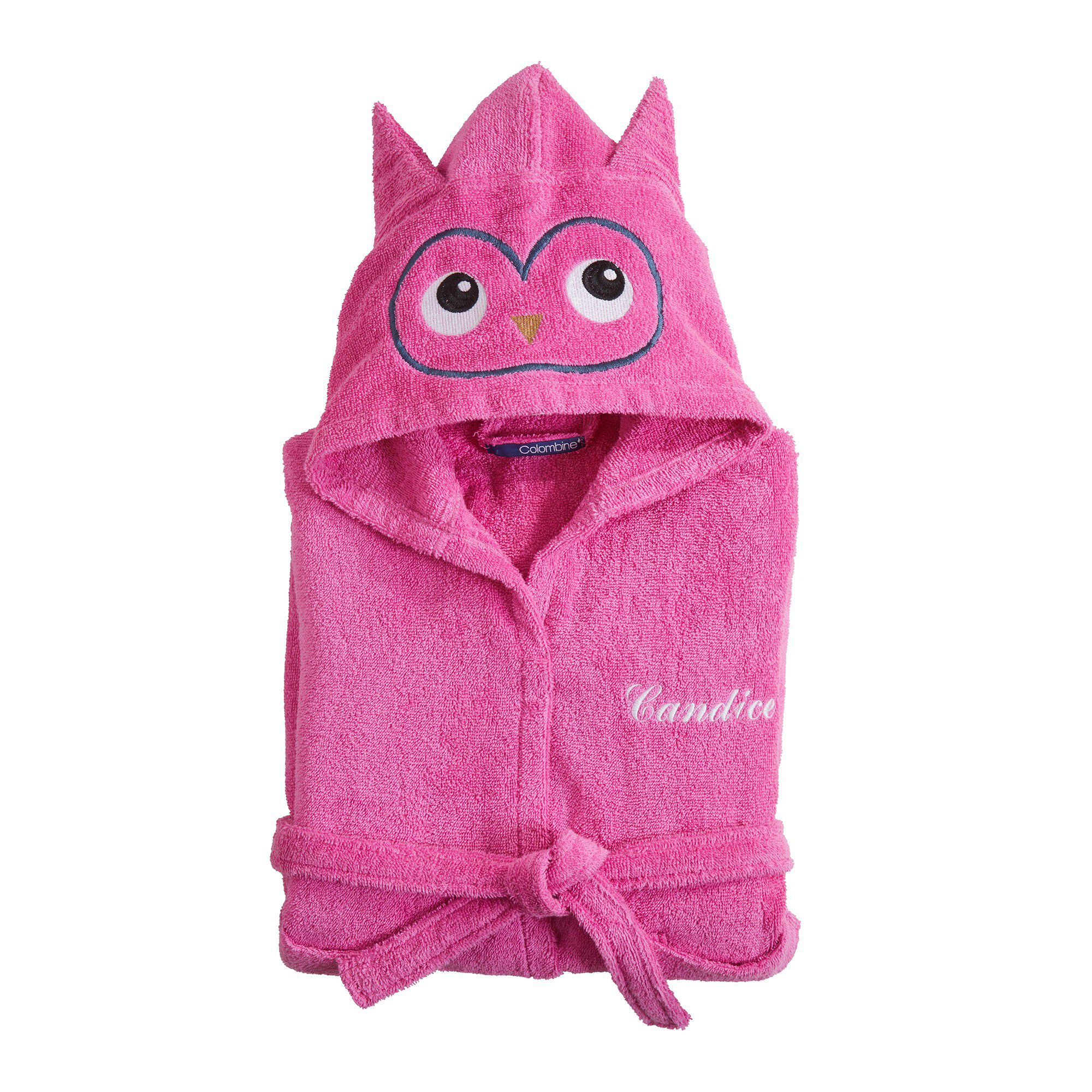 Peignoir de bain personnalisable à capuche chouette