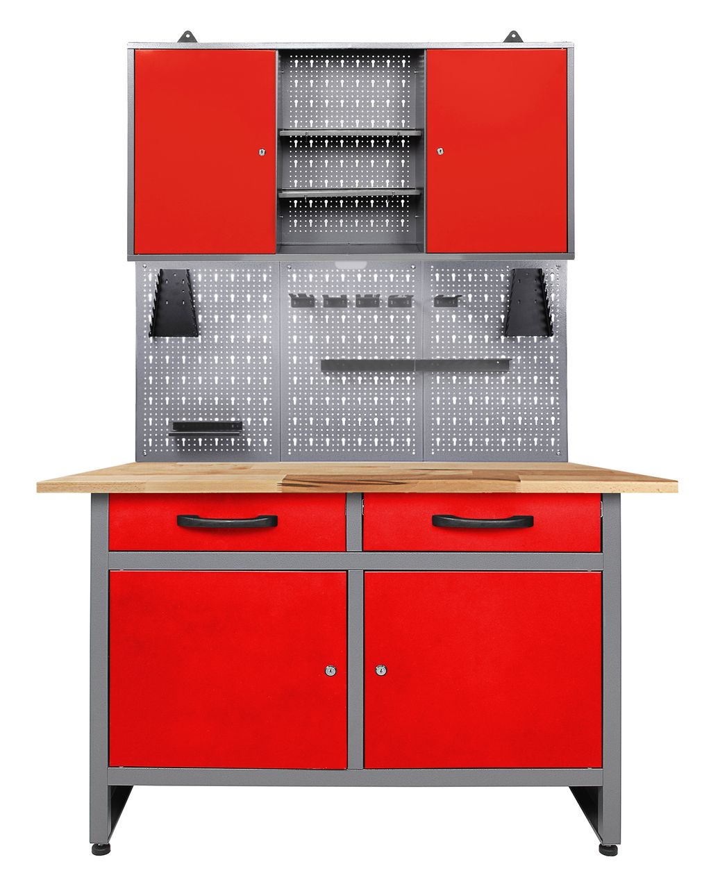 Ondis24 Werkstatt Set Werner 120 cm 1 Schrank LED rot