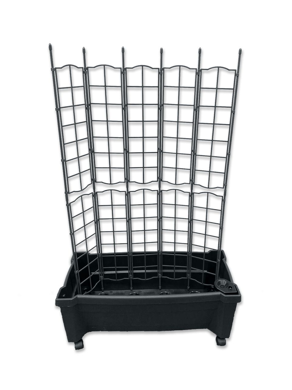 KHW KHW Calypso Pflanzkasten, anthrazit, auf Rollen mit Bewässerungssystem, modulares Spalier