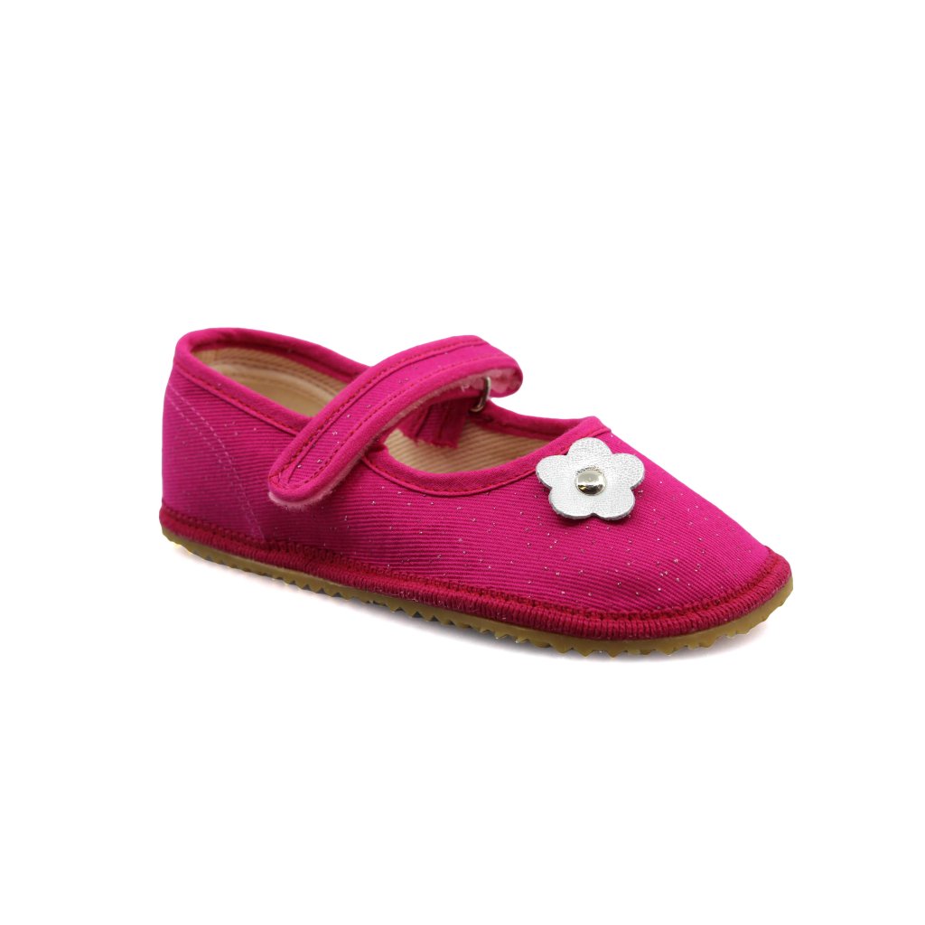 Beda rosa Glitzer Canvas Hausschuhe / Ballerinas (BF-060010 / BA)