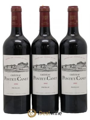 Château Pontet Canet 5ème Grand Cru Classé  2012 - Lot de 3 Bouteilles