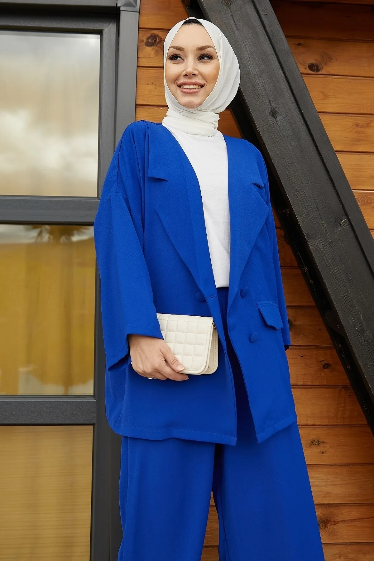 InStyle  Lika Oversize-Anzug mit Jacke – Saks Blue
